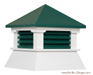 Green Vinyl Shed Cupola green roof