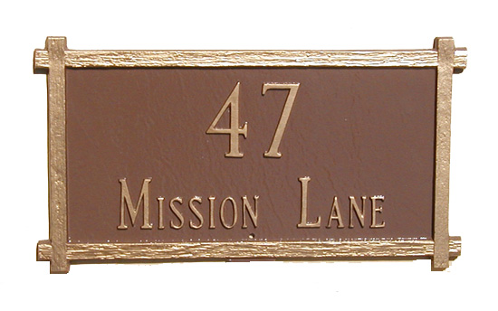 Mission House Number Sign