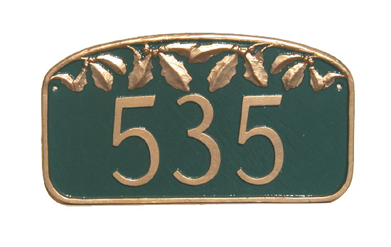 Oak Leaf House Number Sign
