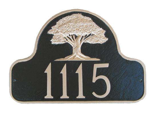 Oak Tree House Number Sign