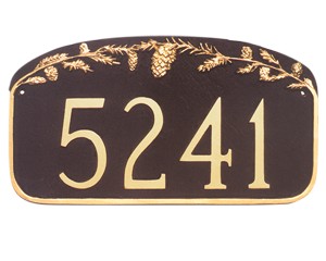 Pine Cone House Number Sign