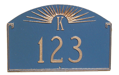 Sun Monogram House Number Sign